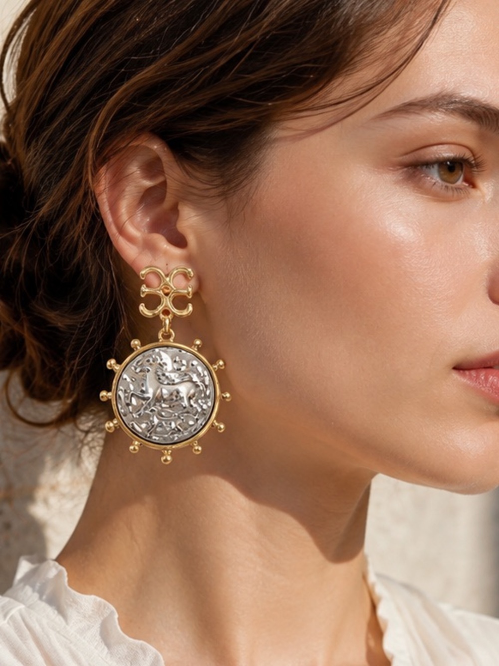 Gilded Heritage Medallion Luxe Earrings